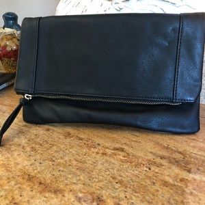 Black Vegan Leather Clutch